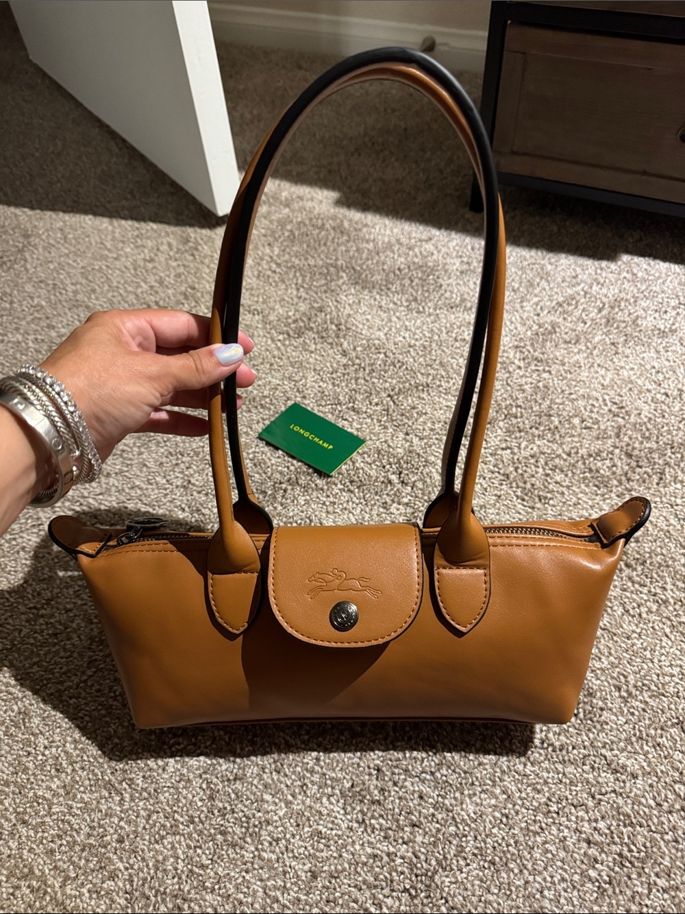 Longchamp Small Shoulder Bag in Cognac Brown - Picture 13 of 13